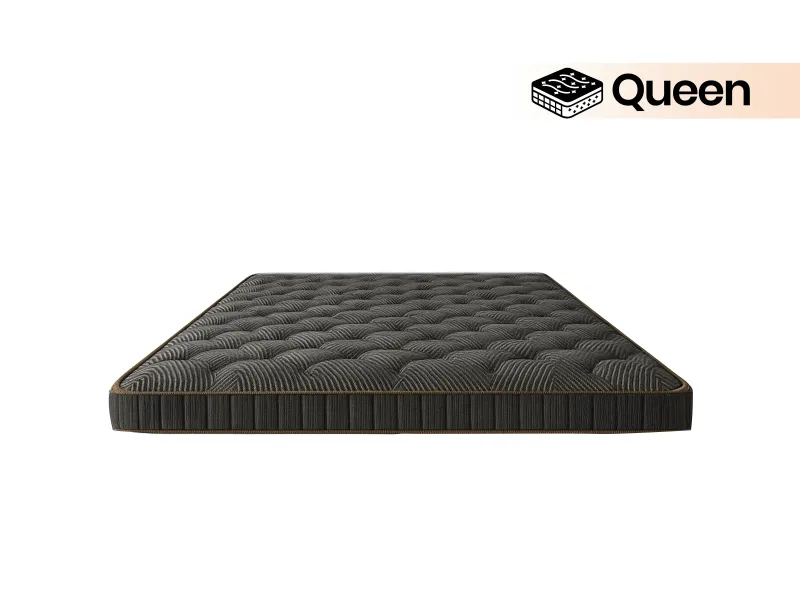 Hugo Solid Wood Queen Size Double Bed with 4 Inches Mattress